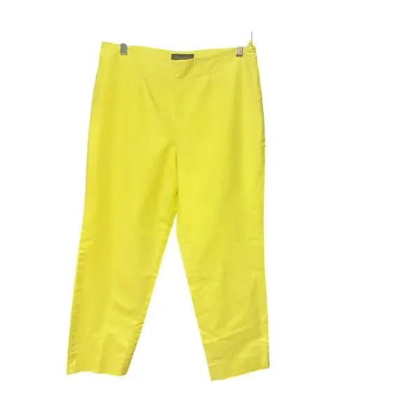 PIAZZA SEMPIONE Audrey Yellow Made in Italy Crop Pants M - Picture 3 of 8